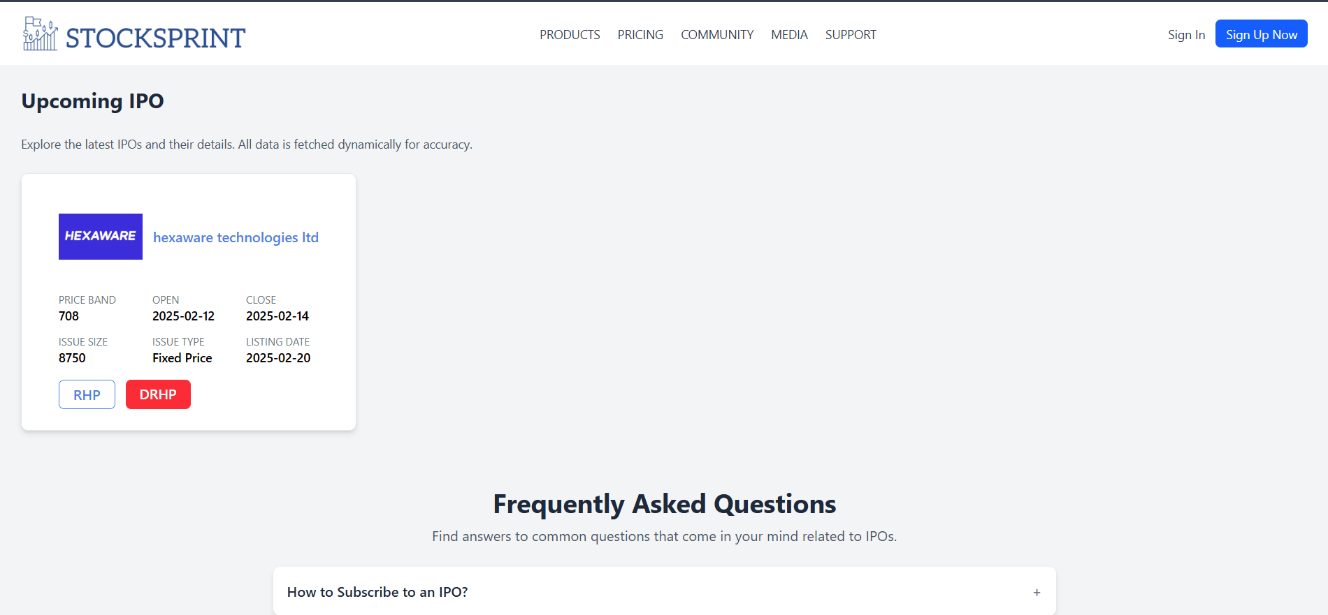 StockSprint website preview image