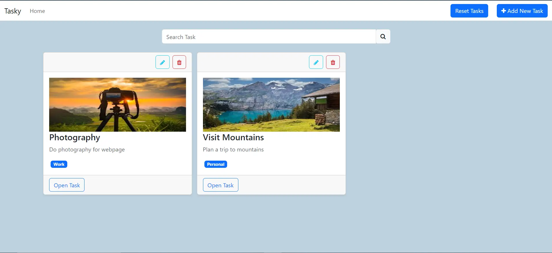 Tasky website preview image